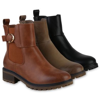 VAN HILL Damen Leicht Gefütterte Klassische Stiefeletten Schnallen Schuhe 840498