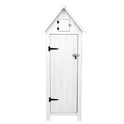 Gartenschrank aus Holz Werkzeugschrank Gartenhaus Wasserfest 3 Regale 4 Haken