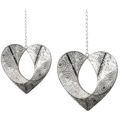 Casablanca Hänge-Teelichtleuchter "Pure Love" Metall . silberfarben Herzform