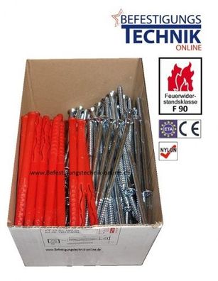 10x140mm Rahmendübel Fassadendübel Brandschutzdübel mit TX-40 Senkkopfschraube ETA Zu