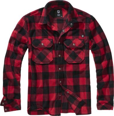 Brandit Herren Hemd Jeff Fleece Shirt Long Sleeve Red/Black