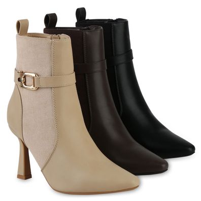 VAN HILL Damen Leicht Gefütterte Klassische Stiefeletten Spitz Basic Schuhe 840747