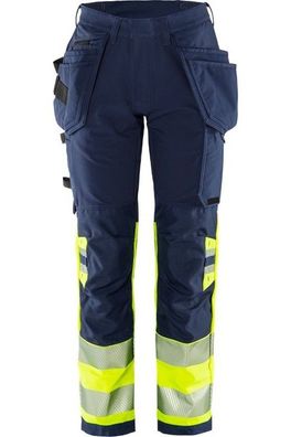 Fristads High Vis Green Handwerker Stretchhose Damen Kl. 1 2663 GSTP Warnschutz-Ge