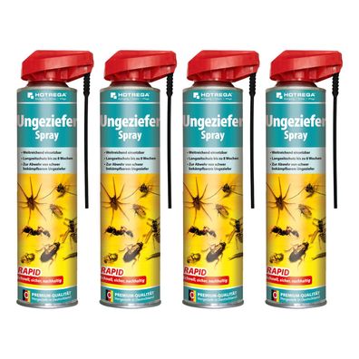 Hotrega Ungeziefer Spray Insekten Spray Mücken Insektenvernichter Spray 4x 600ml