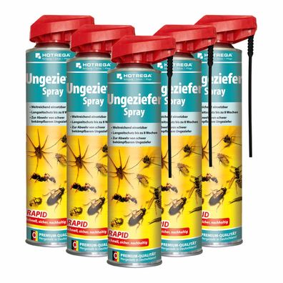 Hotrega Ungeziefer Spray Insekten Spray Mücken Insektenvernichter Spray 5x 600ml