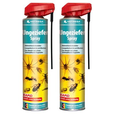 Hotrega Ungeziefer Spray Insekten Spray Mücken Insektenvernichter Spray 2x 600ml