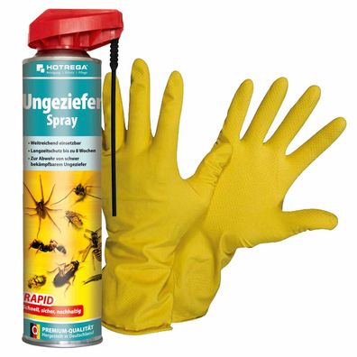 Hotrega Ungeziefer Spray Insekten Spray Mücken Spray 600 ml inkl Handschuhe