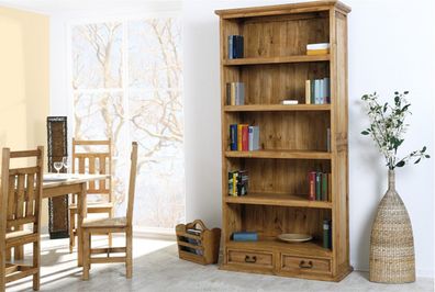 Extra hohes Mexico Bücherregal, Pinie Massivholz, Landhausstil Möbel