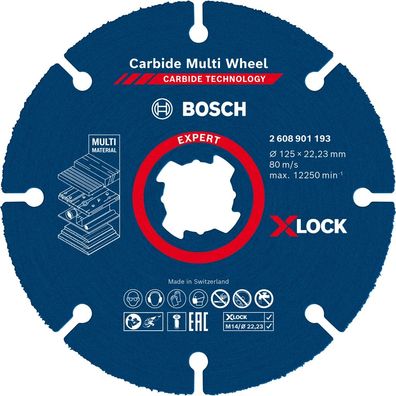 Bosch X-LOCK CMW 125x22.23mm Expert 2608901193 Carbide Multi Wheel Trennscheibe