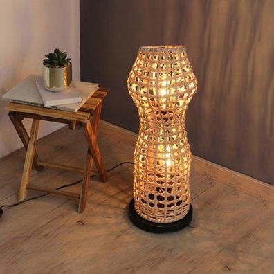 ECO Light 9520 PT2 RT Capella Stehleuchte 2-flammig Rattan natur 60cm