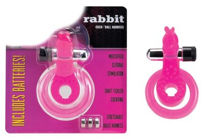 Cock & Ball Harness Rabbit pink