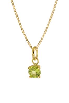 trendor Schmuck Gold-Anhänger mit Peridot Gold 333/8K an vergoldeter Silberkette 685