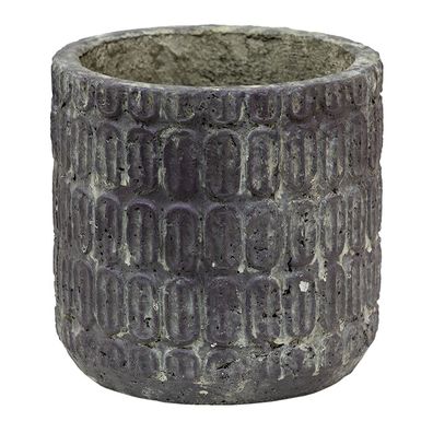 Clayre & Eef Blumentopf Ø 17x16 cm Braun Beton (Gr. Ø 17x16 cm)