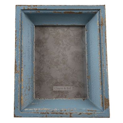 Clayre & Eef Bilderrahmen 13x17 cm Blau Holz Rechteck (Gr. 21x5x26 cm / 13x18 cm)