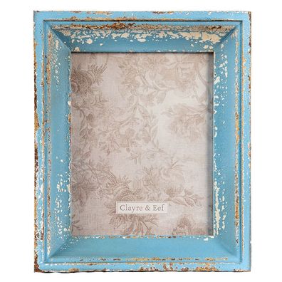 Clayre & Eef Bilderrahmen 18x24 cm Blau Beige Holz Rechteck