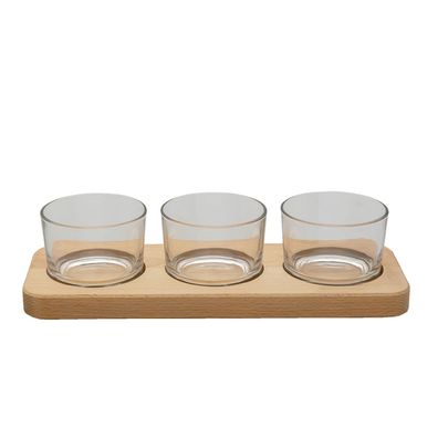 Clayre & Eef Servierplatte 29x11x7 cm Holz Glas (Gr. 29x11x9 cm)