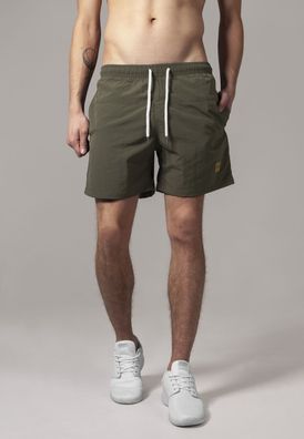 Urban Classics Badehose Block Swim Shorts Olive/Olive