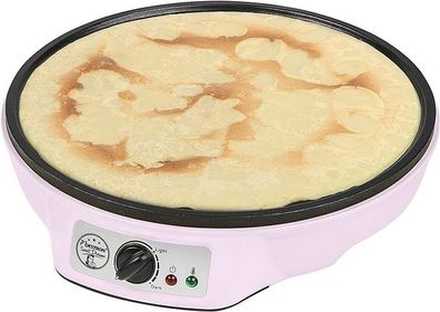 Bestron Crêpes Maker Retro Design, Ø 30 cm, Antihaftbeschichtung, 1000W, Pink