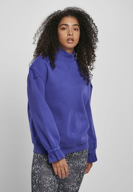 Urban Classics Damen Pullover Ladies Turtleneck Crew Bluepurple