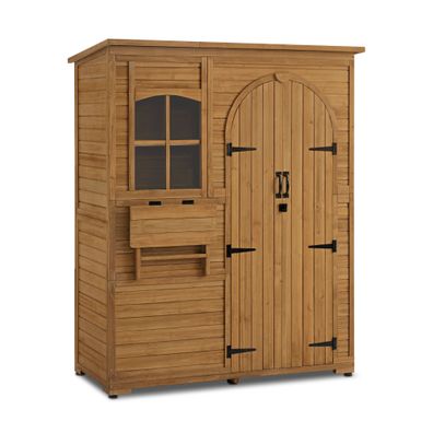 M MCombo Gartenschrank Geräteschuppen Holz 0926, 73×144×185 cm (Natur)