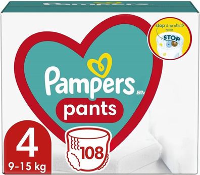 Pampers Pants Windelstiefel Größe 4, 108 Stück, 9-17kg