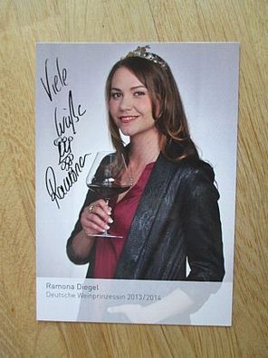 Deutsche Weinprinzessin 2013/2014 Ramona Diegel - handsigniertes Autogramm!!!