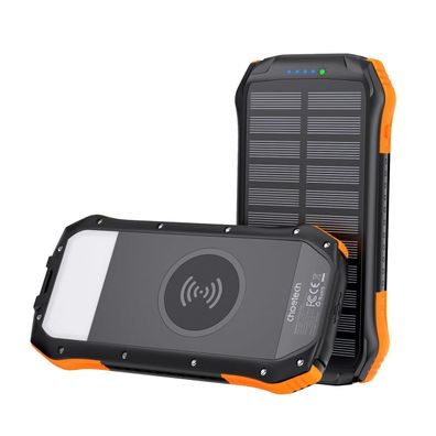 Solar Powerbank B659 mit induktivem Laden 10000mAh 5W orange 5V