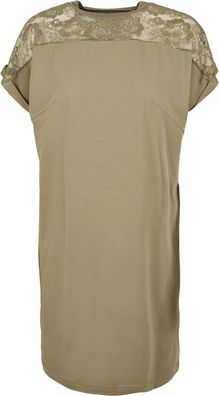 Urban Classics Damen Kleid Ladies Lace Tee Dress Khaki