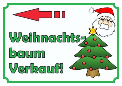 Verkaufsschild Schild Weihnachtsbaum links