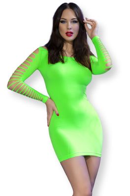 Chilirose - Nahtloses Minikleid CR4617 neongrün