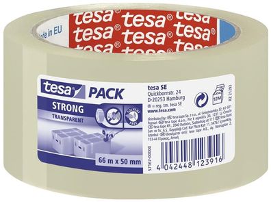 tesa 57167-00000-05 Packband Strong 50 mm x 66 m transparent PP