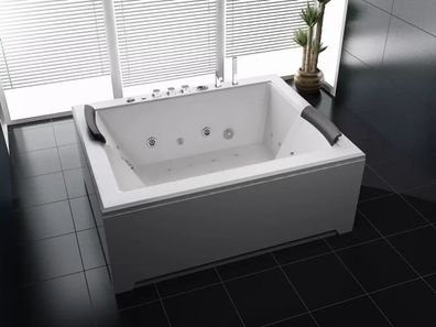 Whirlpool Torino Badewanne Armatur Edelstahl Ozon Bad Pool 180x142cm Angebot