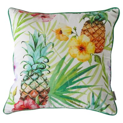 Dekokissen Sofakissen Wendekissen 45x45 cm Hawaii Ananas tropisch grün