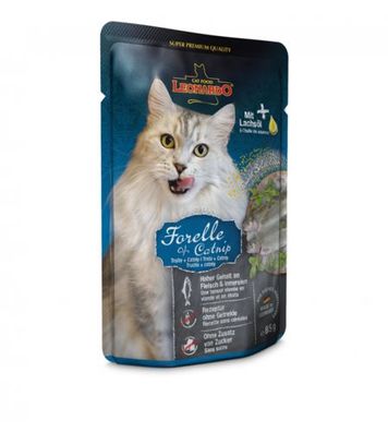 Leonardo | Frischebeutel | Forelle + Catnip (16 x 85 g)