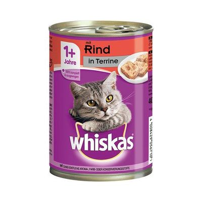 Whiskas 1+ MIT RIND IN Terrine 12x400G | Abverkauf!