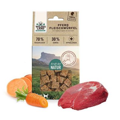Wildes Land Fleischwürfel Pferd 1 VE (6 x 100g)