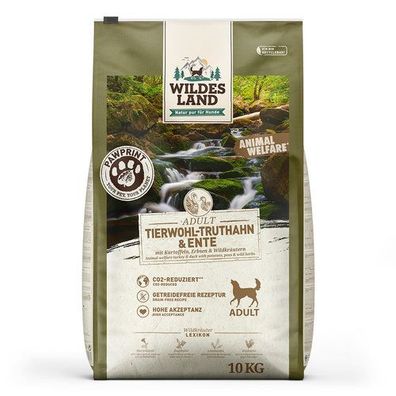Wildes Land PawPrint Animal Welfare Adult Tierwohl-Truthahn & Ente 10kg