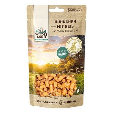 Wildes Land Fleischsnacks Hühnchen mit Reis 70 g