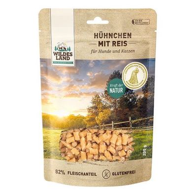 Wildes Land Fleischsnacks Hühnchen mit Reis 8 x 200 g