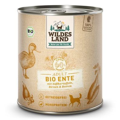Wildes Land BIO Adult Ente mit Süßkartoffel & Birne 800 g