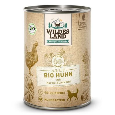 Wildes Land BIO Adult Huhn mit Kürbis & Zucchini 6 x 400 g