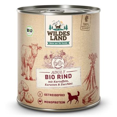 Wildes Land BIO Adult Rind mit Kartoffel, Zucchini & Karotte 6 x 800 g