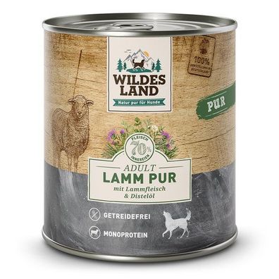 Wildes Land PUR Adult Lamm mit Distelöl 6 x 800 g