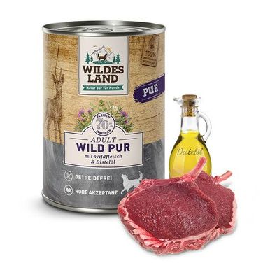 Wildes Land PUR Adult Wild mit Distelöl 6 x 400 g