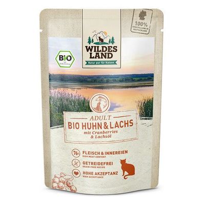 Wildes Land BIO Adult Huhn & Lachs mit Cranberry 12 x 85 g