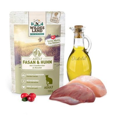 Wildes Land Classic Adult Fasan und Huhn 12 x 100 g