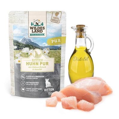Wildes Land PUR Kitten Huhn mit Distelöl 100 g