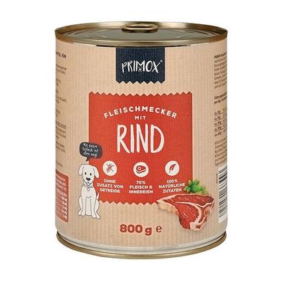 Primox Hunde Nassfutter mit Rind 6x800g