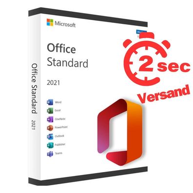 Microsoft Office 2021 Standard - Key per Email - 3 Sekunden SOFORTversand