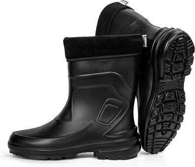 Damen Gummistiefel Halbhoch Regenstiefel Wasserdicht Gefüttert Stiefel Stiefeletten